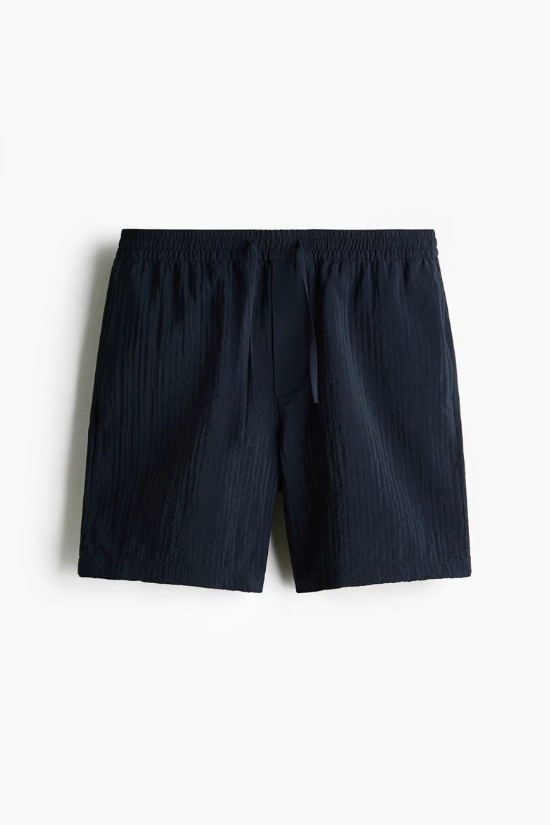 Relaxed Fit Textured Shorts, Alternate, color, Black