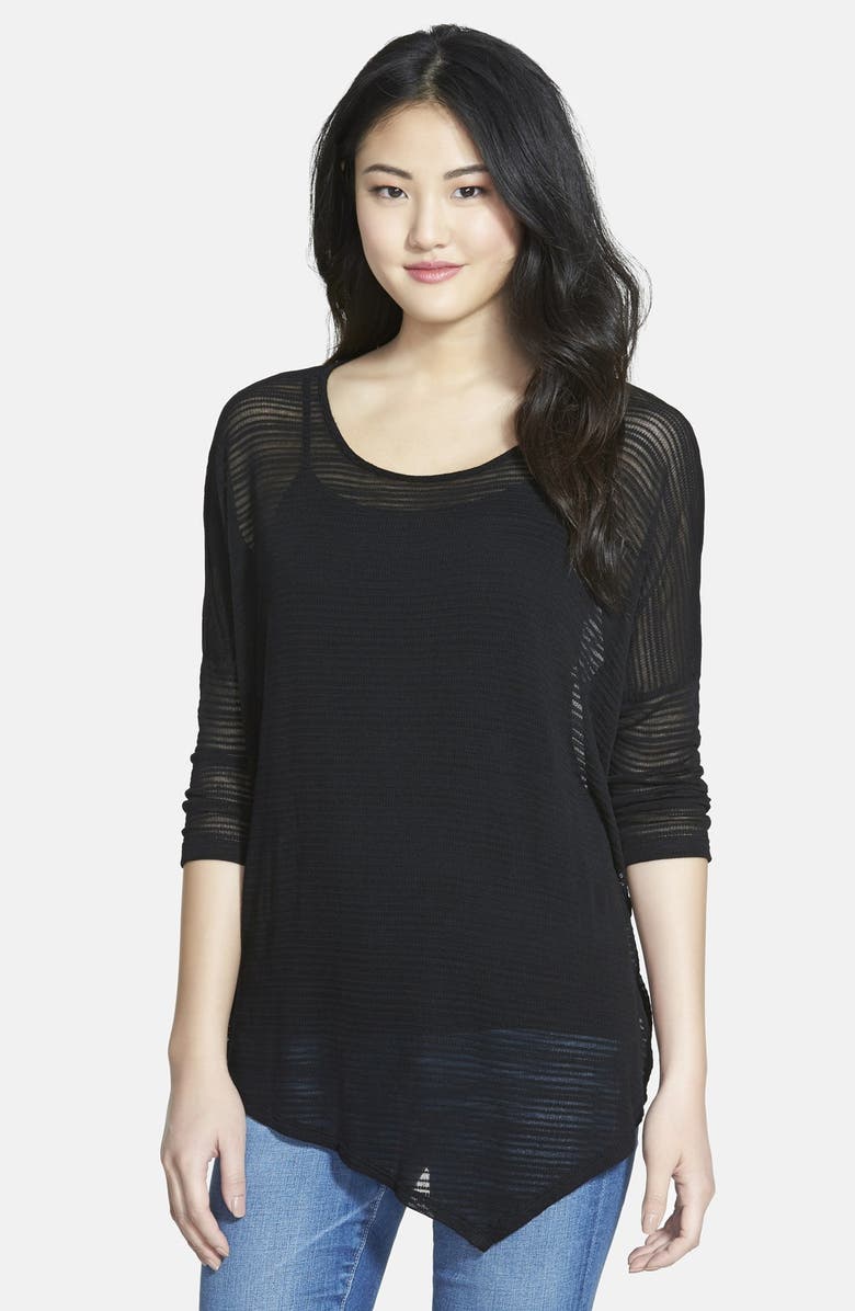 Bobeau Asymmetrical Shadow Stripe Tee, Main, color, 