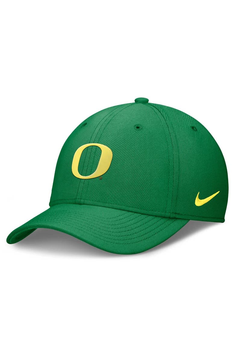 Men's Nike Green Oregon Ducks 2024 On-Field Swoosh Flex Hat, Main, color, Green