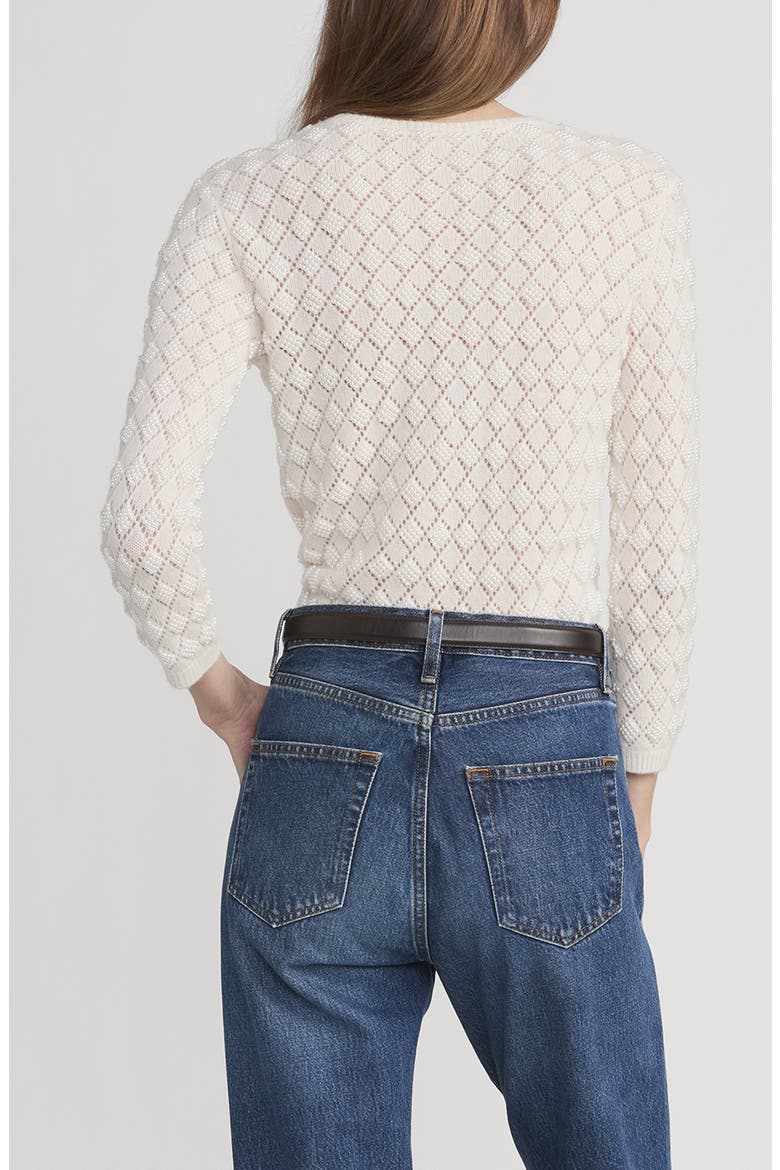 Faux Pearl Cashmere Sweater, Alternate, color, CREAM