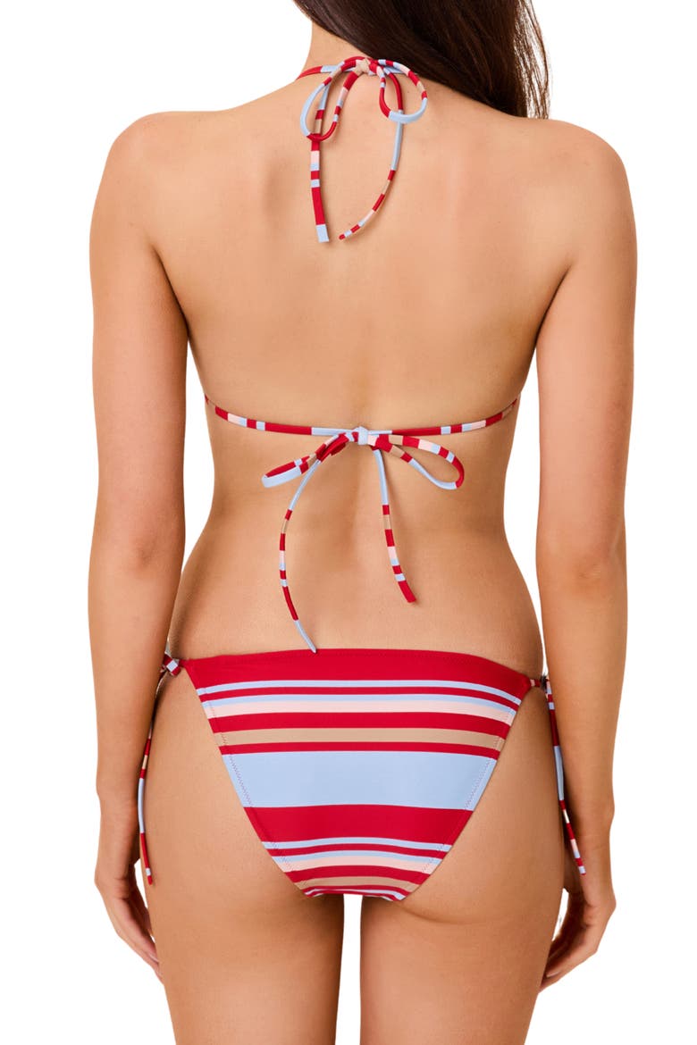 The Iris Triangle Bikini Top, Alternate, color, CRANBERRY COPENHAGEN STRIPE