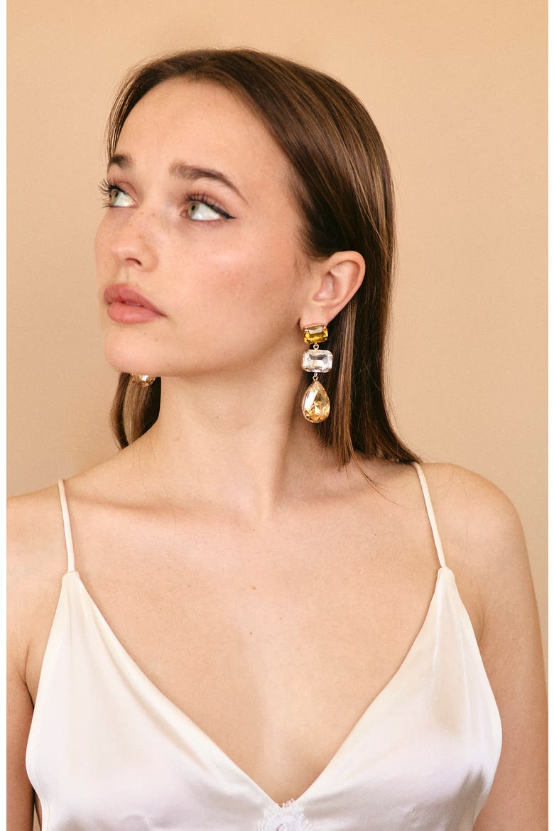 Alexi Drop Earrings, Alternate, color, GOLD