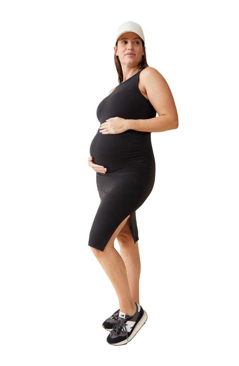 Ingrid & Isabel SLEEVELESS RUCHED BODYCON DRESS, Alternate, color, Black