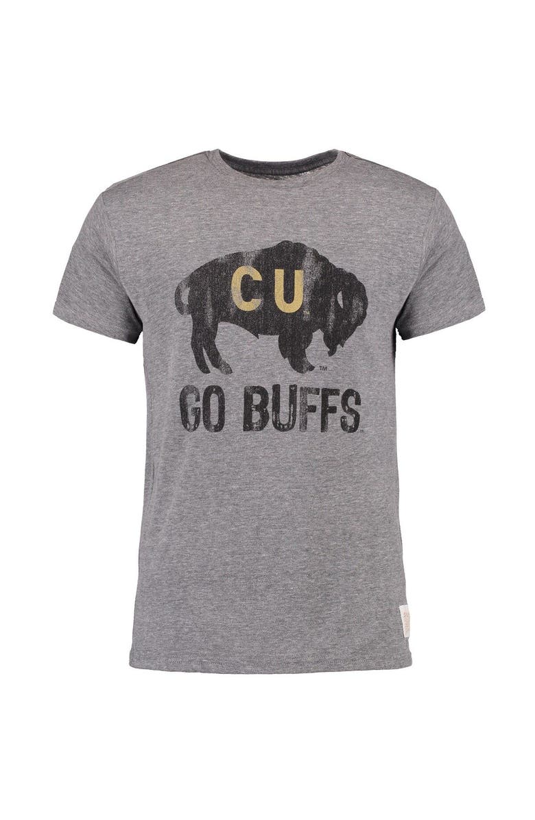 Retro Brand Men's Original Retro Brand Heathered Gray Colorado Buffaloes Go Buffs Vintage Tri-Blend T-Shirt, Alternate, color, 