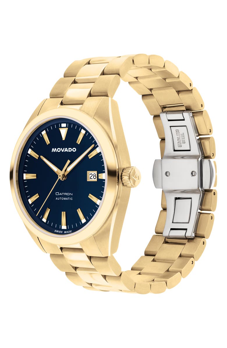 Movado Datron Automatic Bracelet Watch, 39mm, Alternate, color, Blue