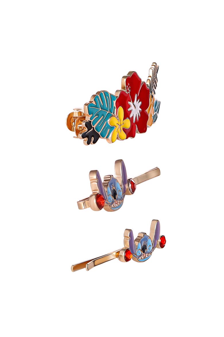 Stitch Barrette and Bobby Pins Set 3-Piece Official License, Alternate, color, Blue