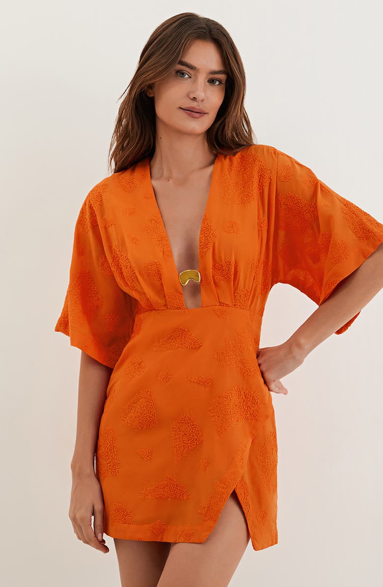 ViX Paula Hermanny Pietra Cotton Cover-Up Minidress, Alternate, color, 