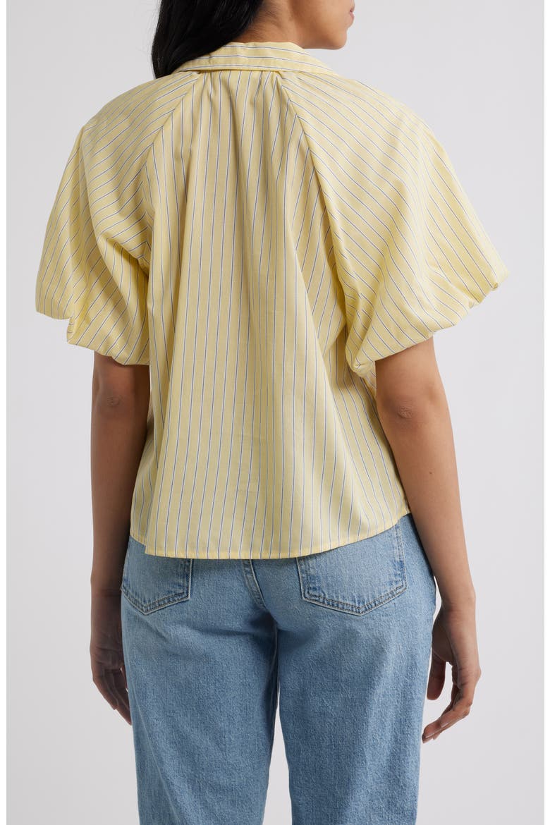 Biance Bubble Sleeve Button-Up Top, Alternate, color, LEMON DROP