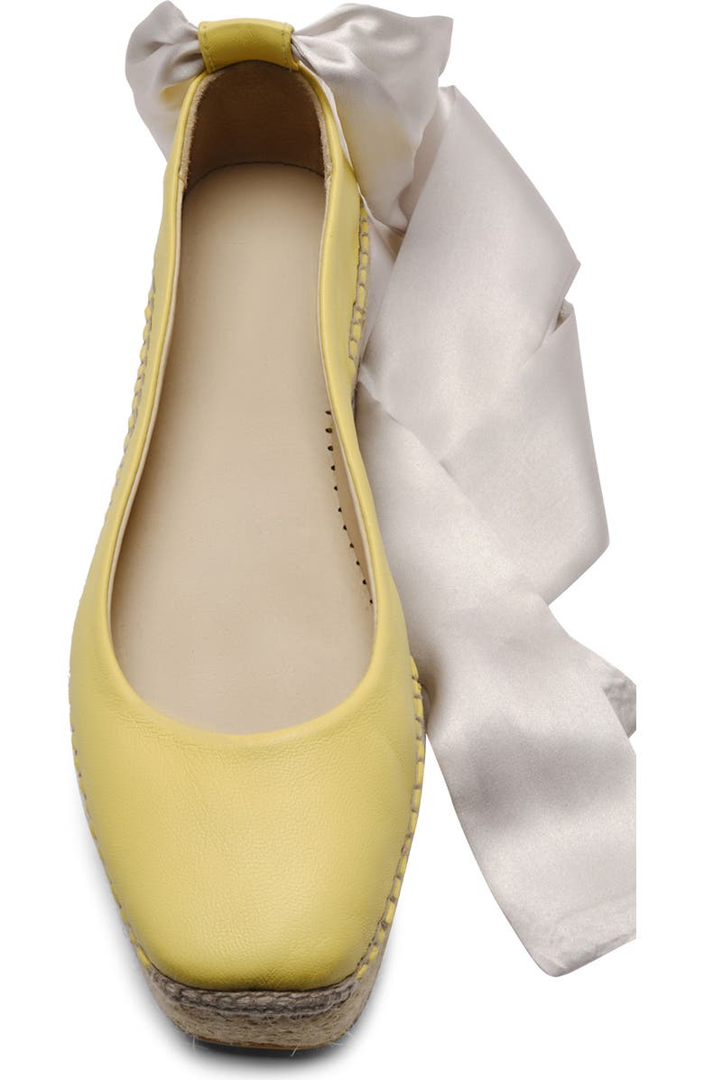 Free People Starboard Ankle Wrap Platform Espadrille, Alternate, color, Lemon