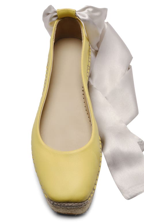 Free People Starboard Ankle Wrap Platform Espadrille In Lemon