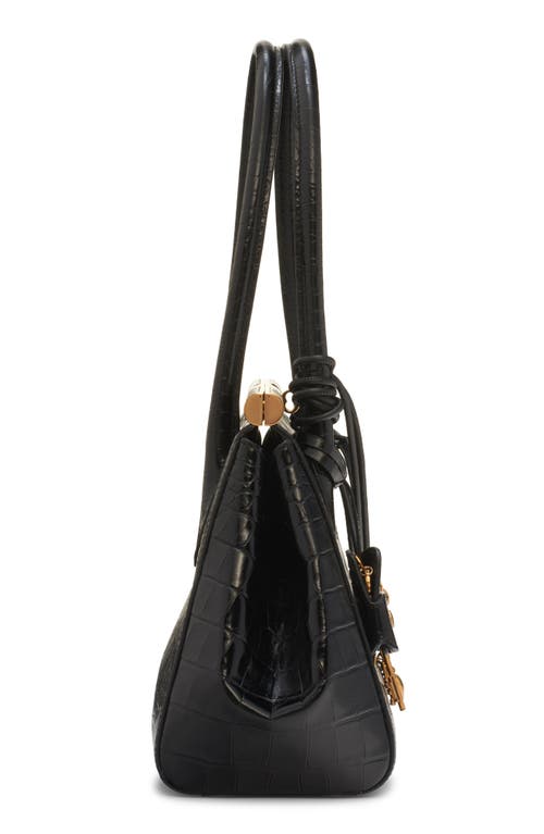 Dolce & Gabbana Dolce&gabbana Marlene Everyday Croc Embossed Bag In Nero
