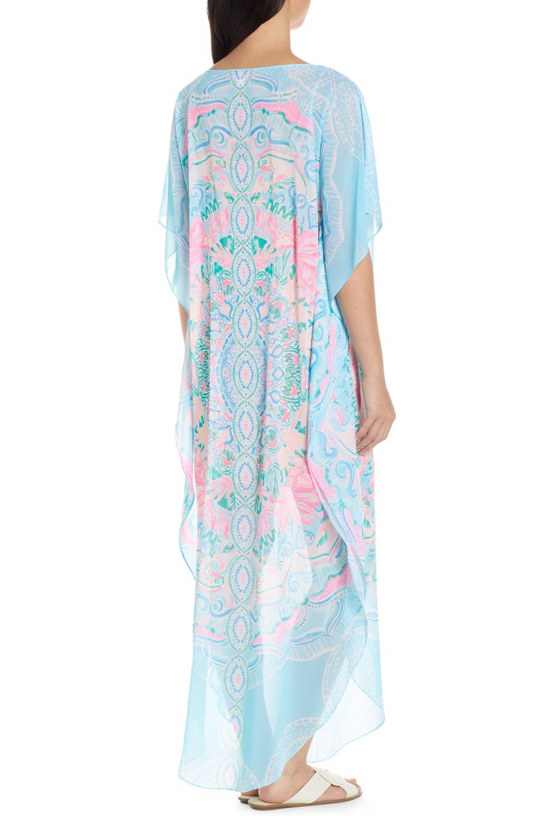 Kassandra Chiffon Maxi Caftan, Alternate, color, MULTI HOT TAMALE
