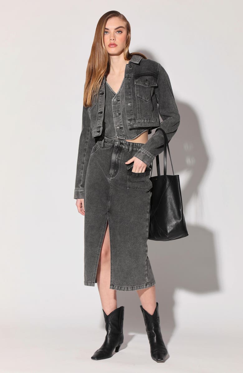 Walter Baker Tressa Crop Denim Jacket, Alternate, color, Grey Wash