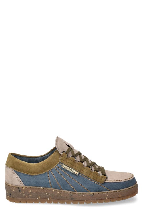 Mephisto Rainbow Sneaker In Denim Velour Multi