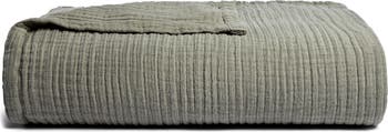 Parachute Organic Cotton/Linen Gauze Throw Blanket – Bone Natural, 50x70 Inches, All Seasons