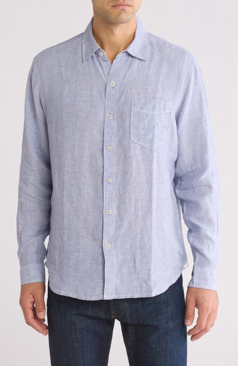 New Party Breezer Linen Long Sleeve Button-Up Shirt