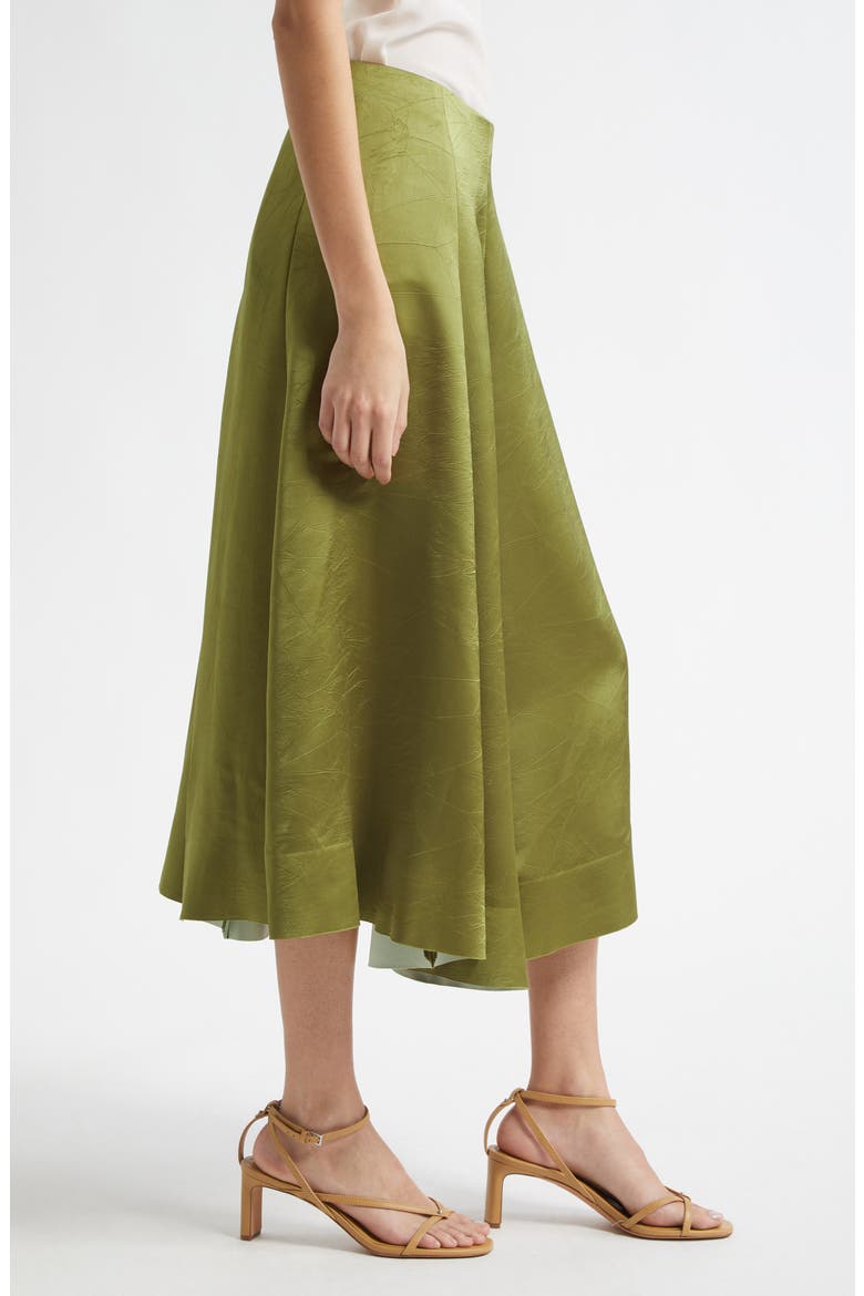 Asymmetric Pleat Satin Skirt, Alternate, color, HERBARIA
