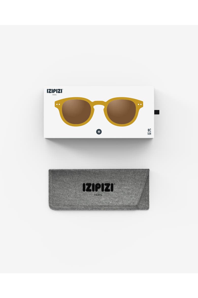 #C 47mm Square Sunglasses, Alternate, color, Golden Green