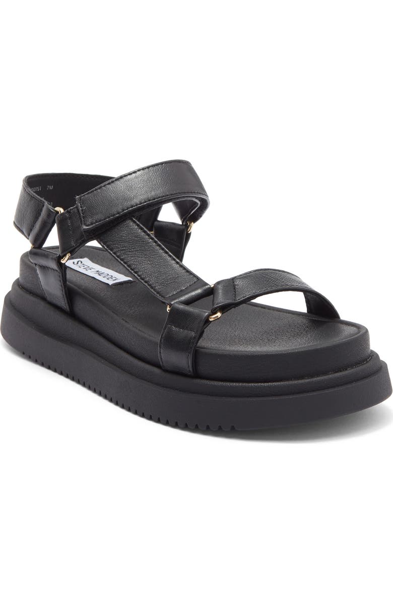 Steve Madden Matina Platform Sandal, Main, color, Black Leather