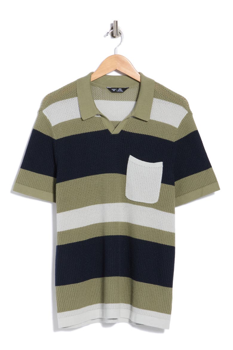 Coastal Johnny Collar Polo, Main, color, GREEN SAGE/ TRUE NAVY/ GRAY