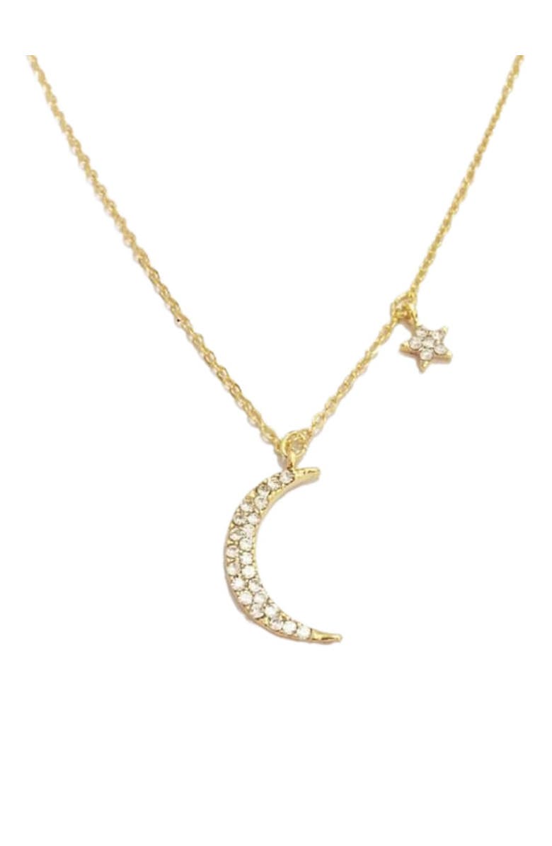 Hollywood Sensation Gold Moon and Star Necklace, Alternate, color,