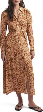 Favorite Daughter The Icon Leopard Print Long Sleeve Dress