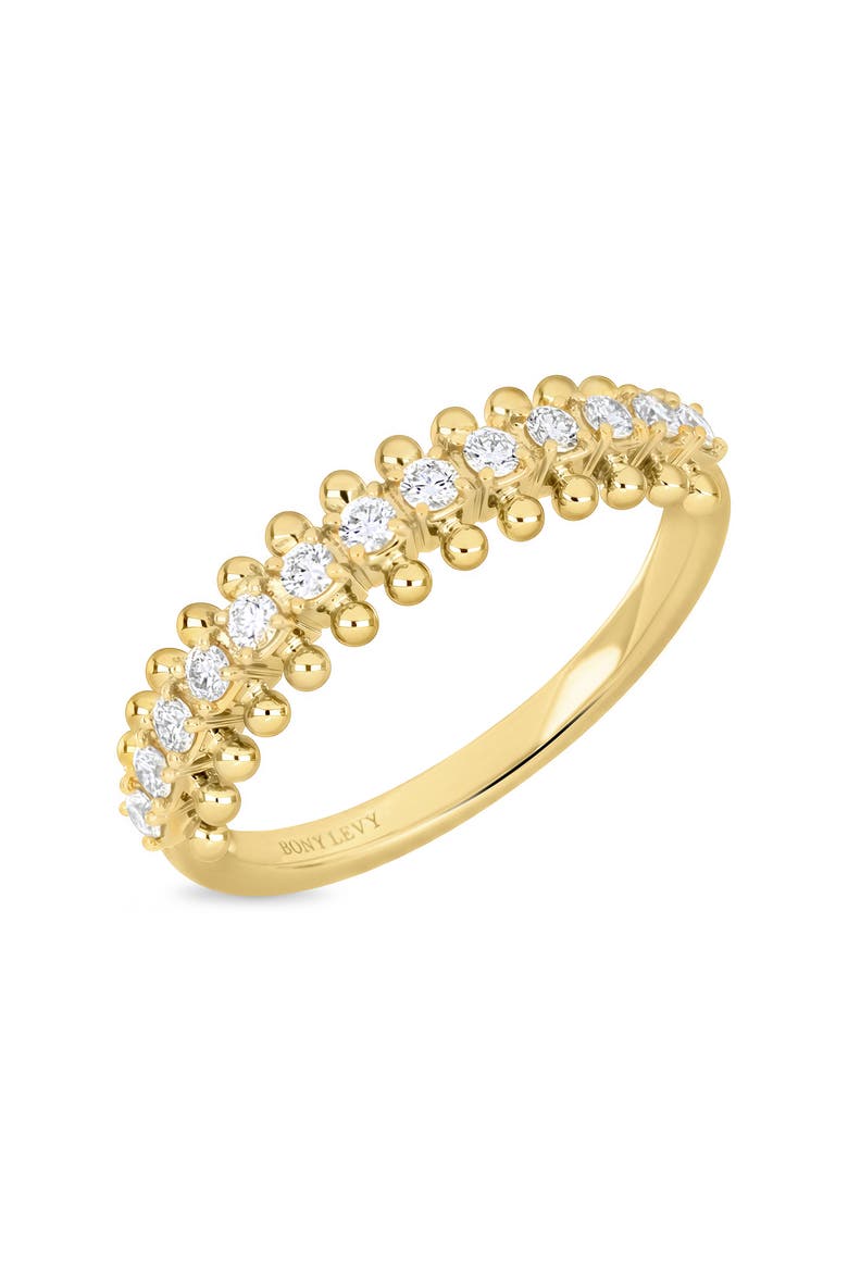 18K Gold Florentine Natural Diamond Stackable Ring, Main, color, 18K YELLOW GOLD