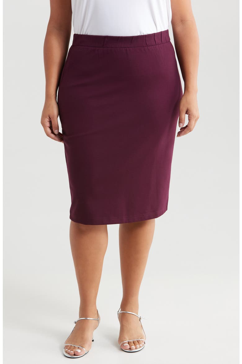 Danube Stretch Ponte Skirt, Main, color, BLACK CHERRY