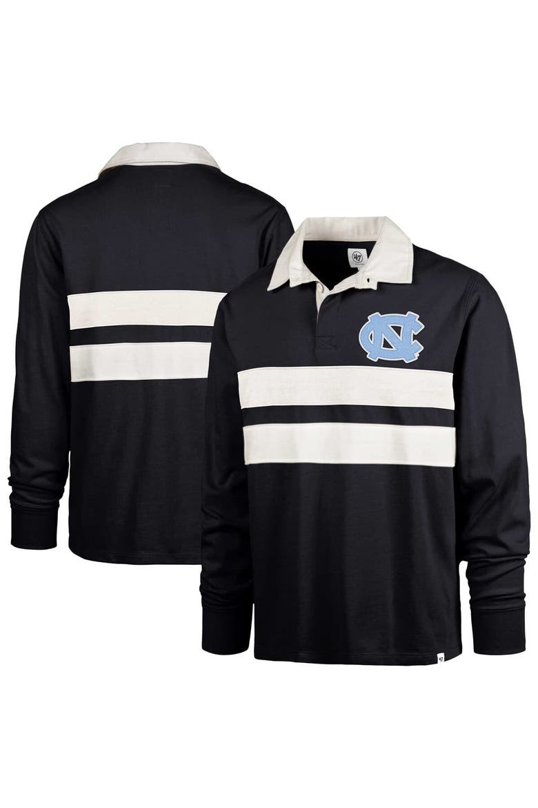Men's '47 Navy North Carolina Tar Heels Clubhouse Knox Thames Long Sleeve Rugby Polo, Alternate, color, Navy