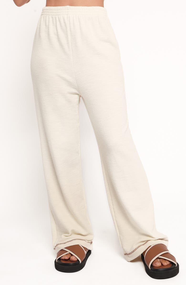 Petal & Pup Angler Short Sleeve Sweatshirt & Pants Set, Alternate, color, Cream