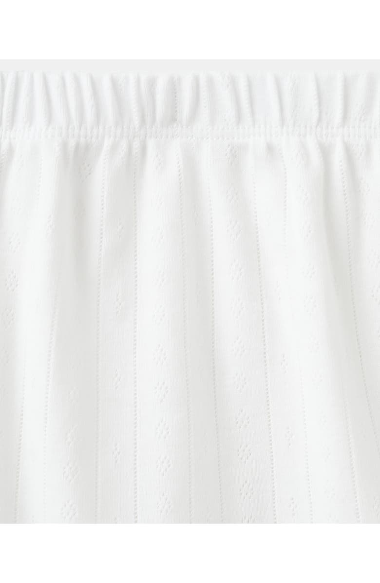 MANGO Cotton Pointelle Pajama Shorts, Alternate, color, White