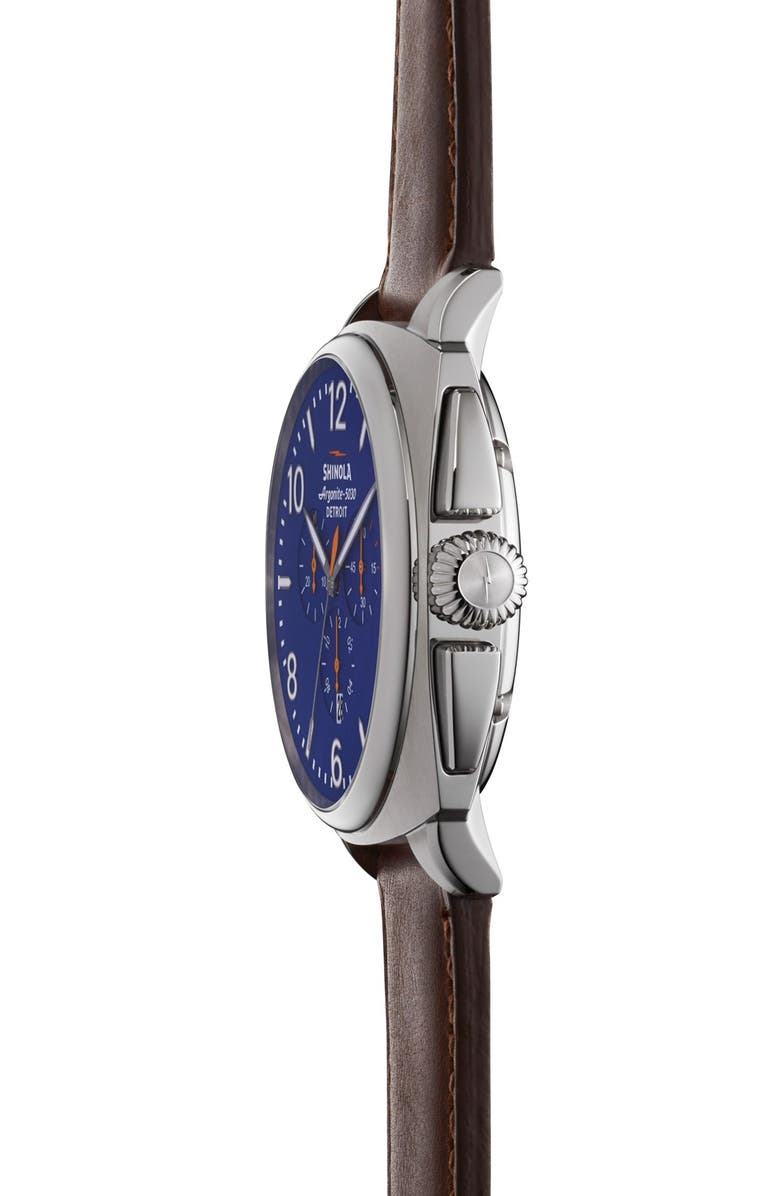 Shinola 'The Brakeman' Leather Strap Watch, 46mm, Alternate, color, 