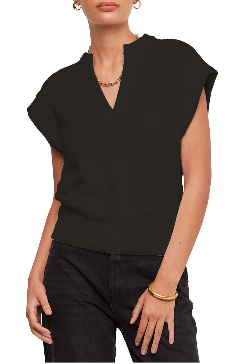 Morgan V-Neck Top, Main, color, BLACK