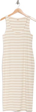 L'AGENCE Ivanna Stripe Midi Tank Dress