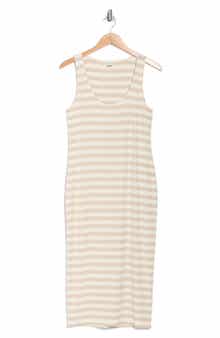 L'AGENCE Ivanna Stripe Midi Tank Dress