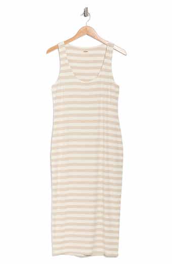 L'AGENCE Ivanna Stripe Midi Tank Dress