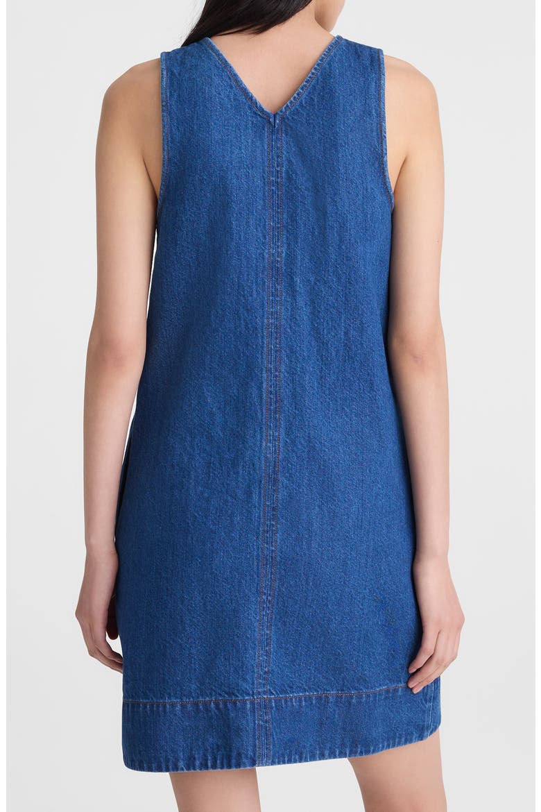 V-Neck Sleeveless Denim Minidress, Alternate, color, MARINA BLUE