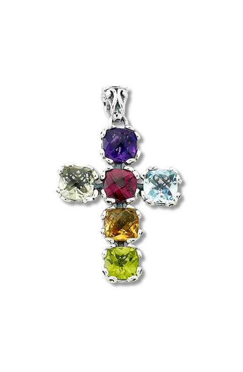 Sterling Silver Birthstone Cross Pendant