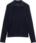 rag & bone Crawford Long Sleeve Wool & Cashmere Sweater Polo