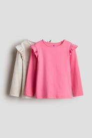 H&M 2-pack Frill-trimmed Jersey Tops