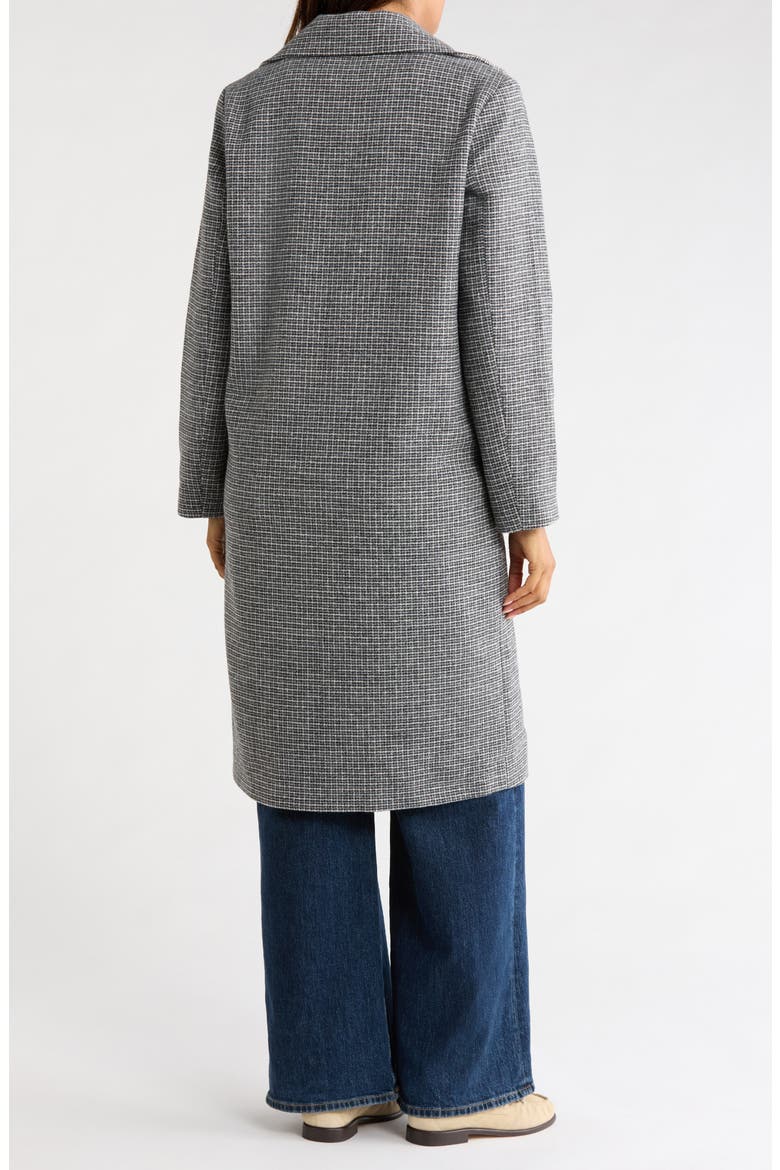 Houndstooth Lightweight Wool Blend Coat, Alternate, color, BLK/ WHITE