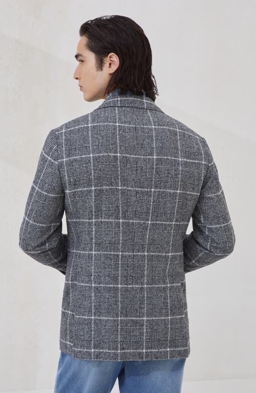 Brunello Cucinelli Prince Of Wales Cavallo Blazer In Gray