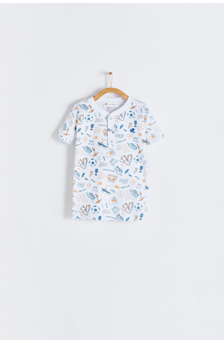 Babycottons Premium Peruvian Pima Cotton Inter Short Tee & Short Pajama Set for Toddler, Alternate, color, White