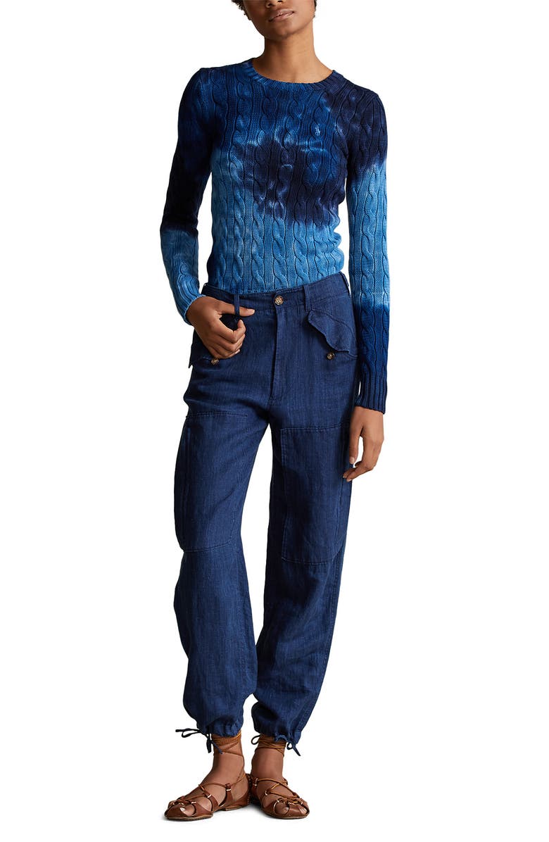 Polo Ralph Lauren Tie Dye Cable Knit Sweater, Alternate, color,
