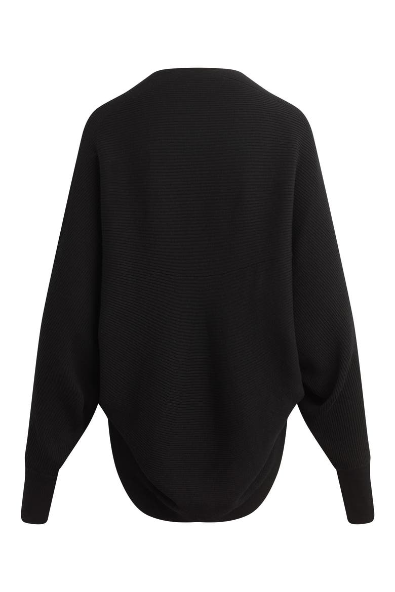 The Layla Rib Wool Shrug Cardigan, Alternate, color, BLACK