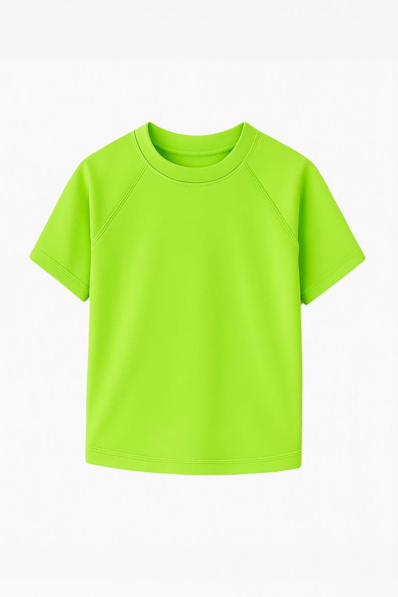 Zuma Neon Lime Short Sleeve Rashguard, Main, color, Lime