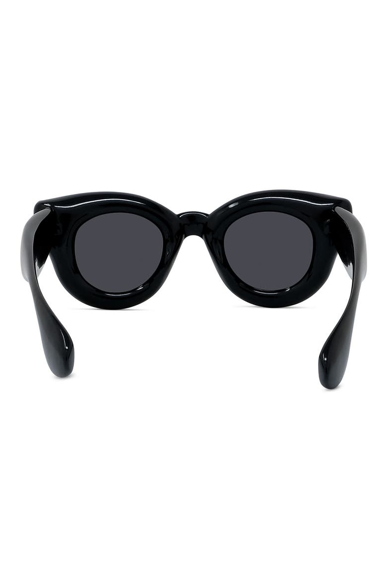 Inflated Pantos 46mm Round Sunglasses, Alternate, color, SHINY BLACK / SMOKE