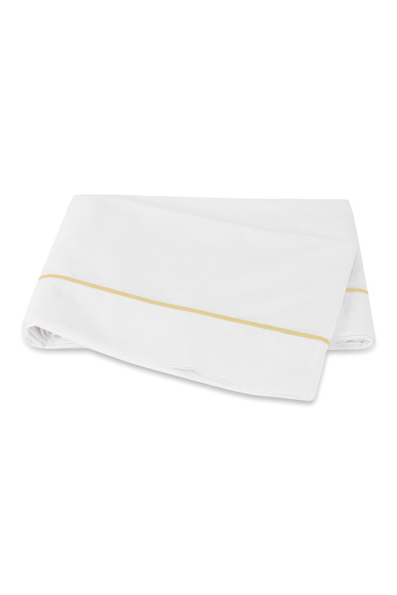 Bergamo 500 Thread Count Cotton Percale Flat Sheet, Main, color, HONEY