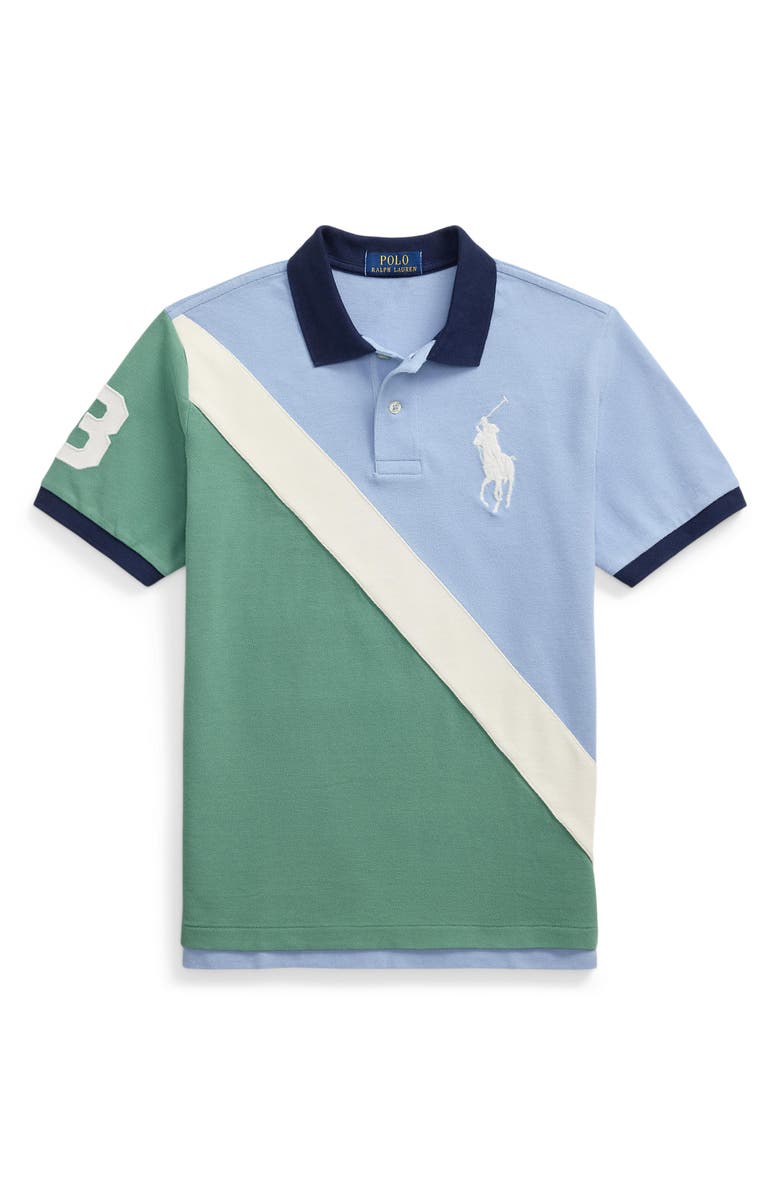 Polo Ralph Lauren Kids' Angled Colorblock Cotton Piqué Polo, Main, color, 