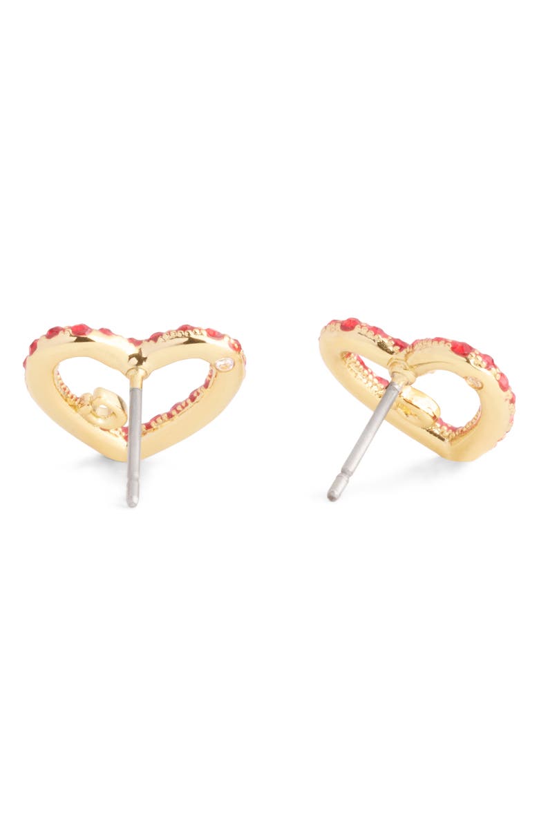COACH Pavé Heart Stud Earrings, Alternate, color,